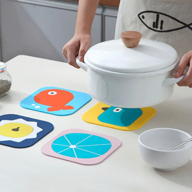 

Термоизоляционная подставка T cute life series, круглая подставка, подставка под горшок, противоожоговая подставка, силиконовая Нескользящая рези...