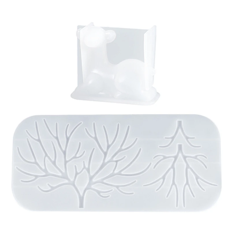 

Deer Stand Resin Molds for Jewelry Organizer 2PCS Fawn Antlers Silicone Molds Set for Resin Earrings Hanging