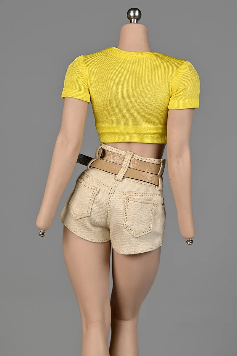 TBLeague 1/6 женские короткие брюки с поясом женская кукла желтая футболка подходит