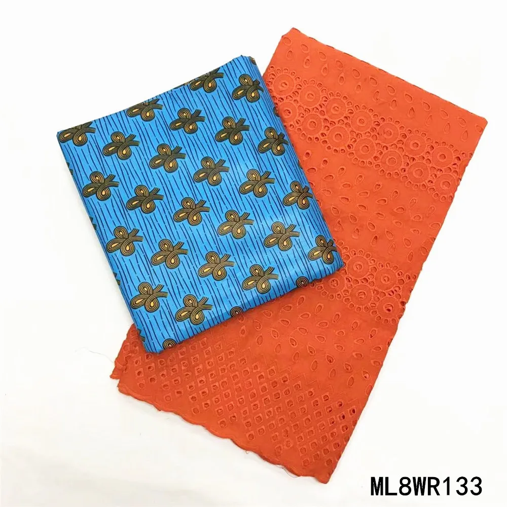 

LIULANZHI real wax printing african cotton 3 yards red dry lace voile tissu for cloth 2.5 yard tissu sewing african ML8WR117-138