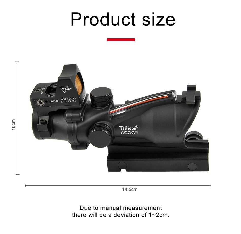 Trijicon ACOG 4X32 прицел Cahevron сетка волокно зеленый красный с подсветкой RMR Mirco Красный точка зрения тактический охотничий прицел