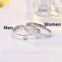 fashion exquisite silver plated cz crystal couple ring for men women anti allergy engagement aaa zircon rings wedding jewelry
