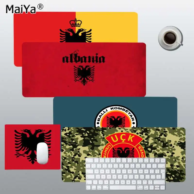 

Новинка 2020, Комфортный коврик для мыши MaiYa с флагом Албании, игровой коврик для мыши, размер для игровой клавиатуры, коврик для геймера