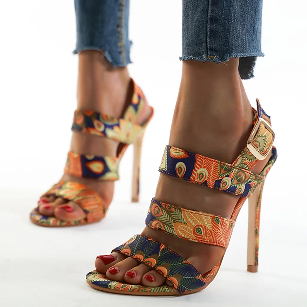 Women's Pointed Toe Sandals Stiletto High Heel Shoes Buckle Casual Pumps Sandal 2019 Spring Autumn New Simplicity Fashion |