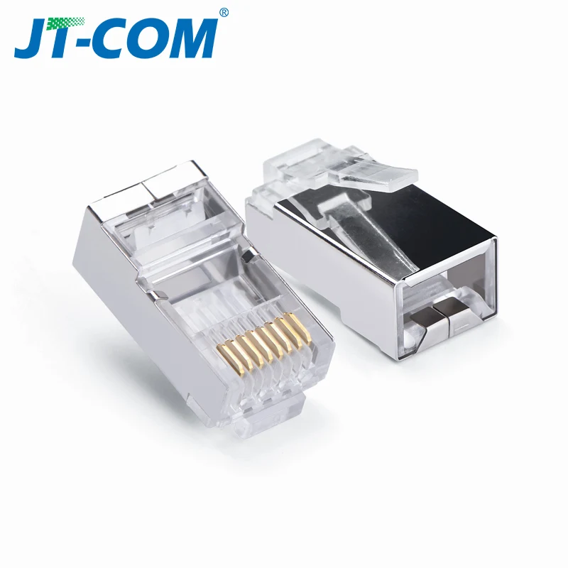 Разъем Cat6 RJ45 8P8C Модульный разъем кабеля Ethernet Позолоченный сетевой Cat 6 100PCS Crystal 8Pin
