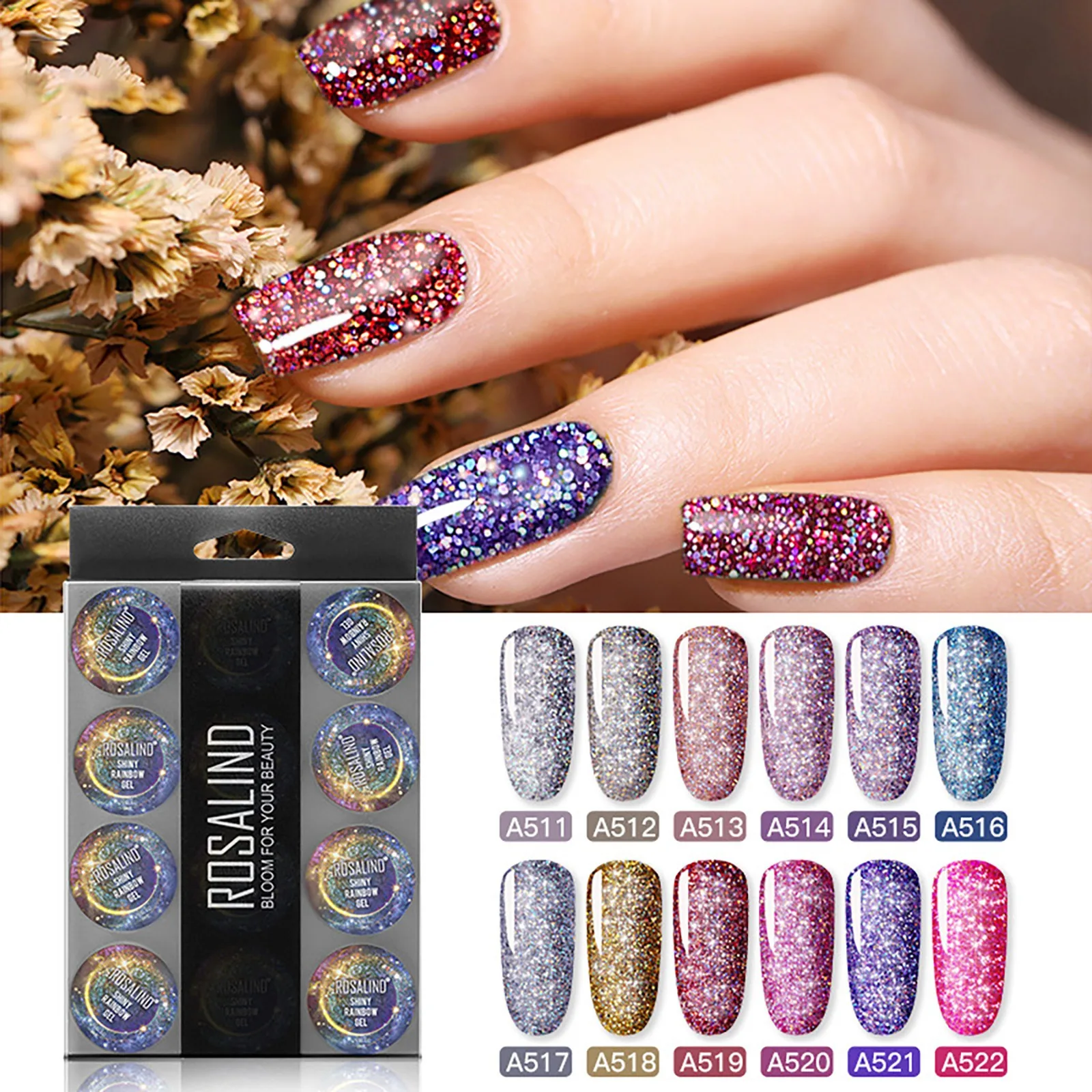 

12pcs Mix And Match fantastic Flash Rainbow Nail Polish Gel Art Nail Gel set Nail Tool Kit гель лак для ногтей