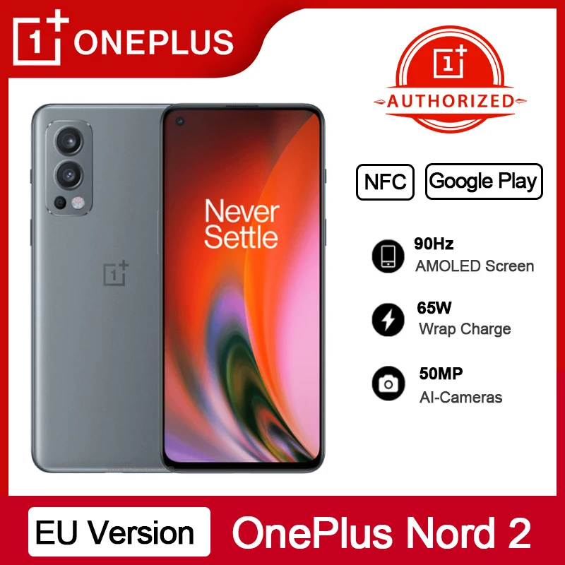 Оригинальный смартфон OnePlus Nord 2 5G 8 ГБ 128 50 МП AI камера OIS MTk Dimensity 1200-AI Warp Charge 65 Nord2 |