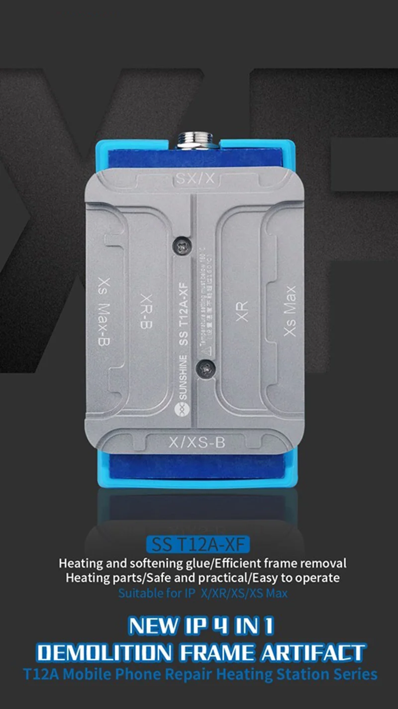 Jyrkior SS T12A-XF 4 в 1 кронштейн для удаления подогревателя для iPhone X, XR, XS, XS, MAX, быстро удаляет среднюю рамку, нагревательная платформа, инструменты