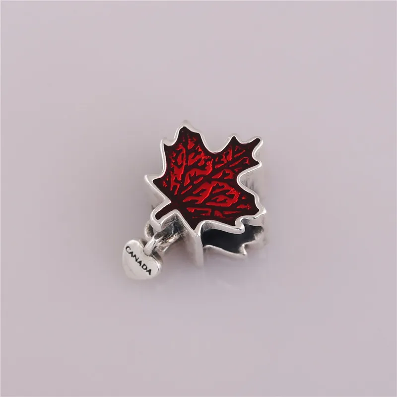 Оригинальный Шарм браслет с эмалью и кленовым листком сделай сам для цепей