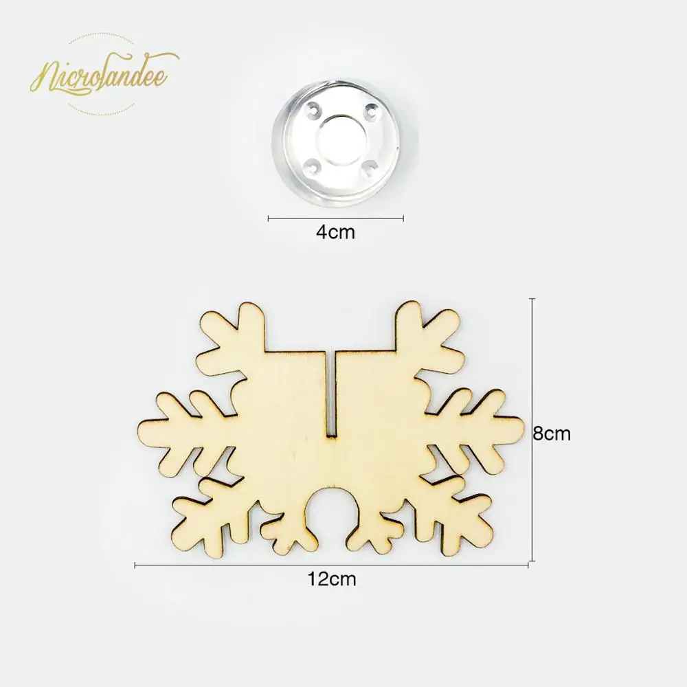NICROLANDEE 4 pcs/set DIY Wood Laser Cut Snowflake Tea Light Candle Holder Vintage Christmas Stand Home Decoration 85 | Дом и сад