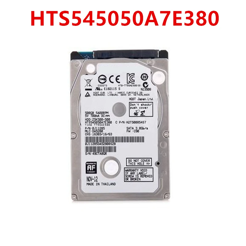 

New Original HDD For Hgst 500GB 2.5" SATA 3 Gb/s 8MB 5400RPM 7MM For Internal Hard Disk For Notebook HDD For HTS545050A7E380