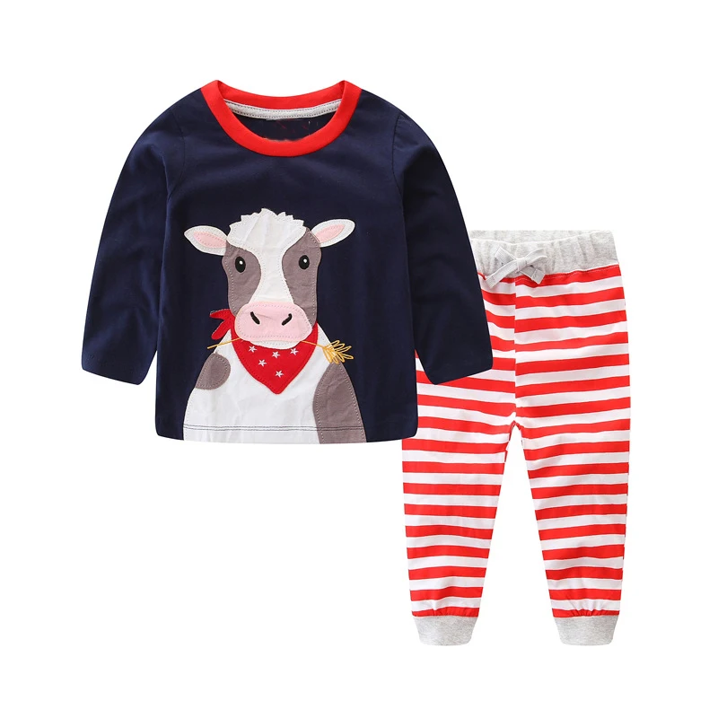 Little maven 2-7Years Осень Кролик Pattern Хлопок Малыш Девушка Комплект Одежды детская Осень Бутик Наряды Комплекты Для Ребенка - Цвет: 8119 same picture