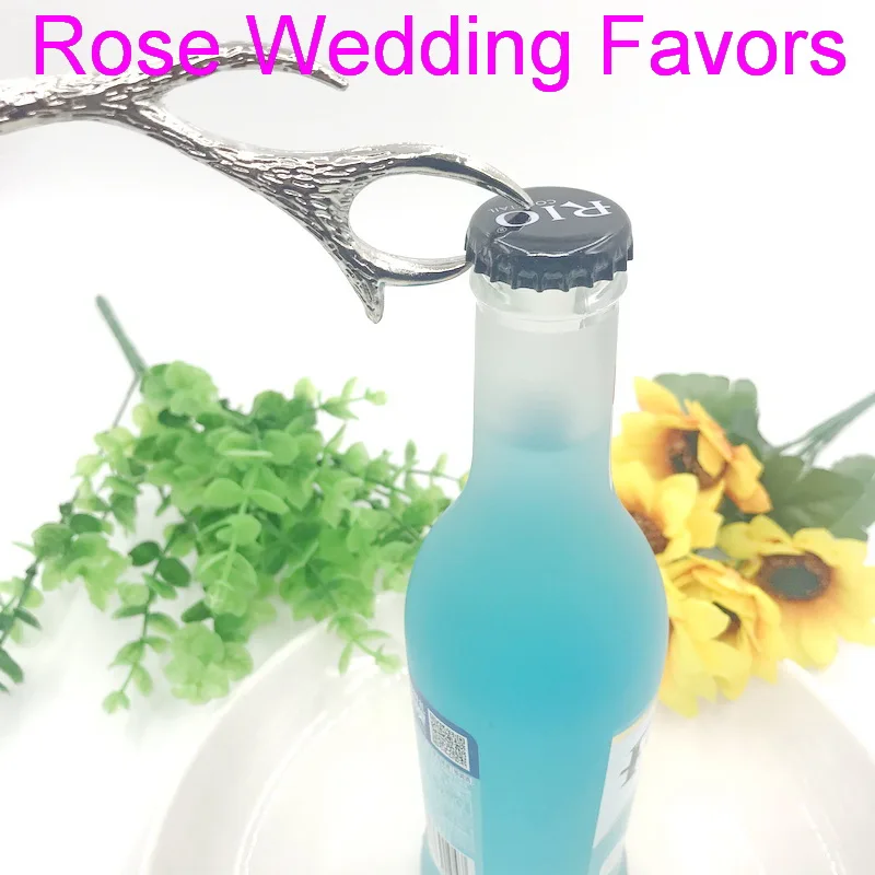 

Silver Antler Wine Bottle Opener Beer Cap Openers Rustic Wedding Favors Kitchen Party Giveaways For Guest 10PCS