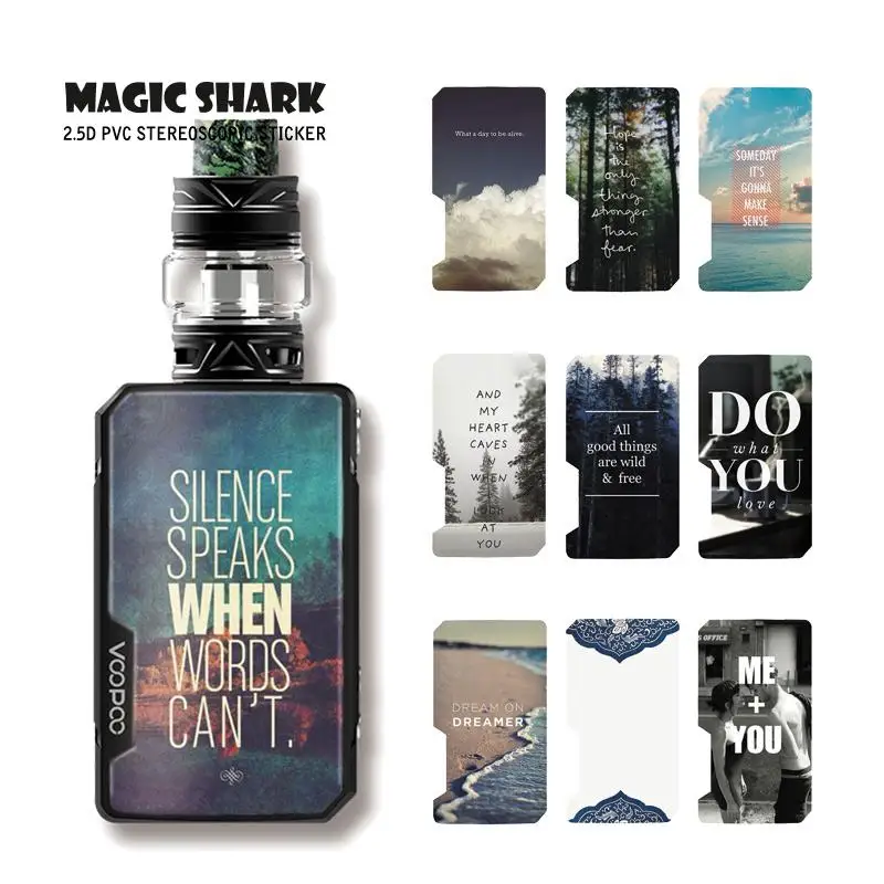 Ультратонкий чехол наклейка Magic Shark с красивыми английскими словами не выцветает