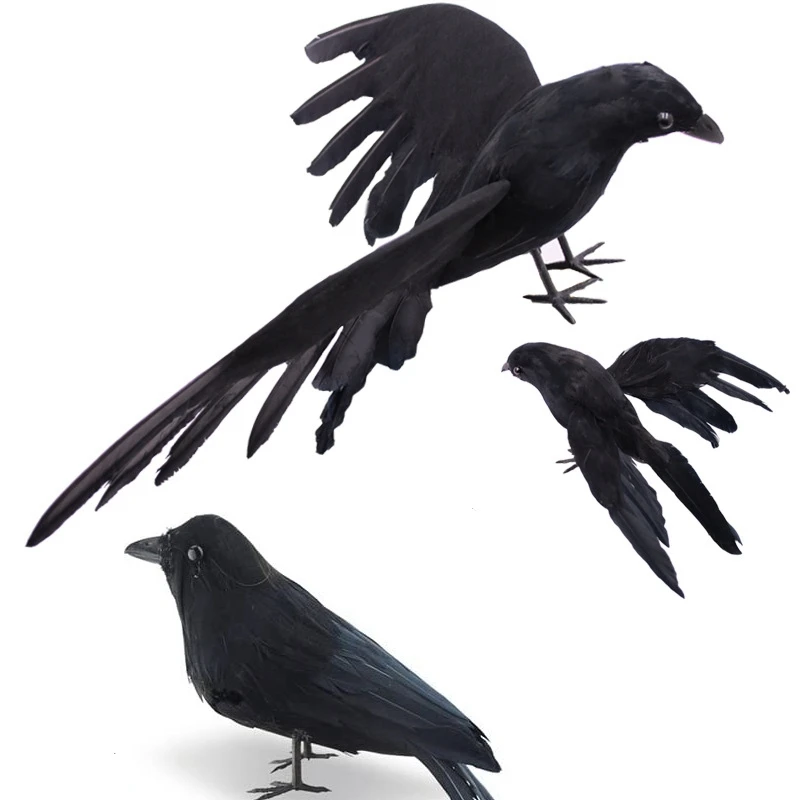 

Halloween decoration Simulation Black Crow Animal Black Raven Prop Scary Decoration For Party Supplies