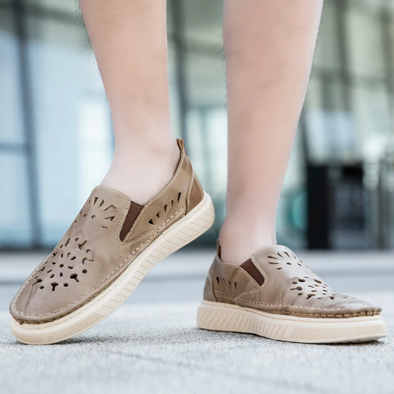 

ALCUBIEREE Summer Men Mesh Shoes High Quality Sneakers Shoes Men Outdoor Breathable Walking Footwear Shoes Man Slip-on Loafers