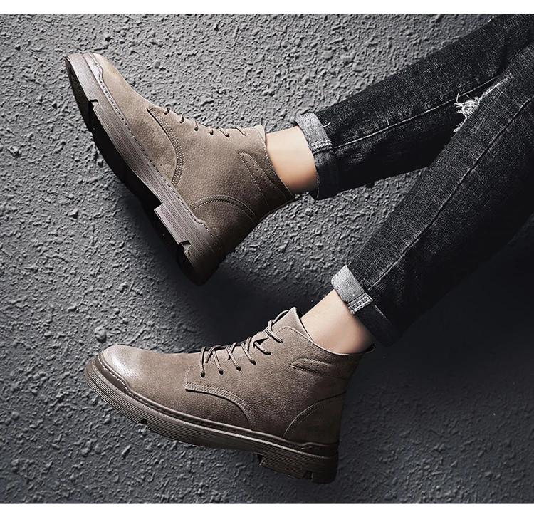 Настоящие новые Брендовые мужские ботинки; Martens; теплая зимняя обувь; мужские мотоциклетные ботильоны; doc martins; сезон осень-зима; мужские оксфорды