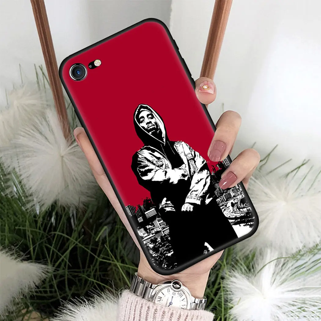Мягкий силиконовый чехол для iPhone 11 Pro Max XS XR X SE 5 5s 7 8 6 6s Plus черный телефона 2Pac Tupac Amaru