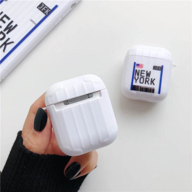 Чемодан со штрих-кодом на билете Hot Air чехол для Bluetooth гарнитуры Airpods белые