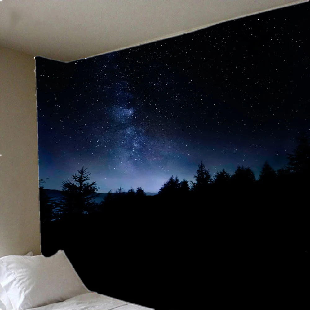 

Forest Starry Tapestry Galaxy Constellation Wall Art Tapestry Moon Fantasy Tapestry Aesthetic Room Decor Tapiz Gobelin