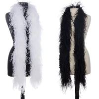 2meterslot 1ply 3ply 5ply 10ply 20ply white black ostrich feathers boa wedding costume cosplay fashion feathers for crafts