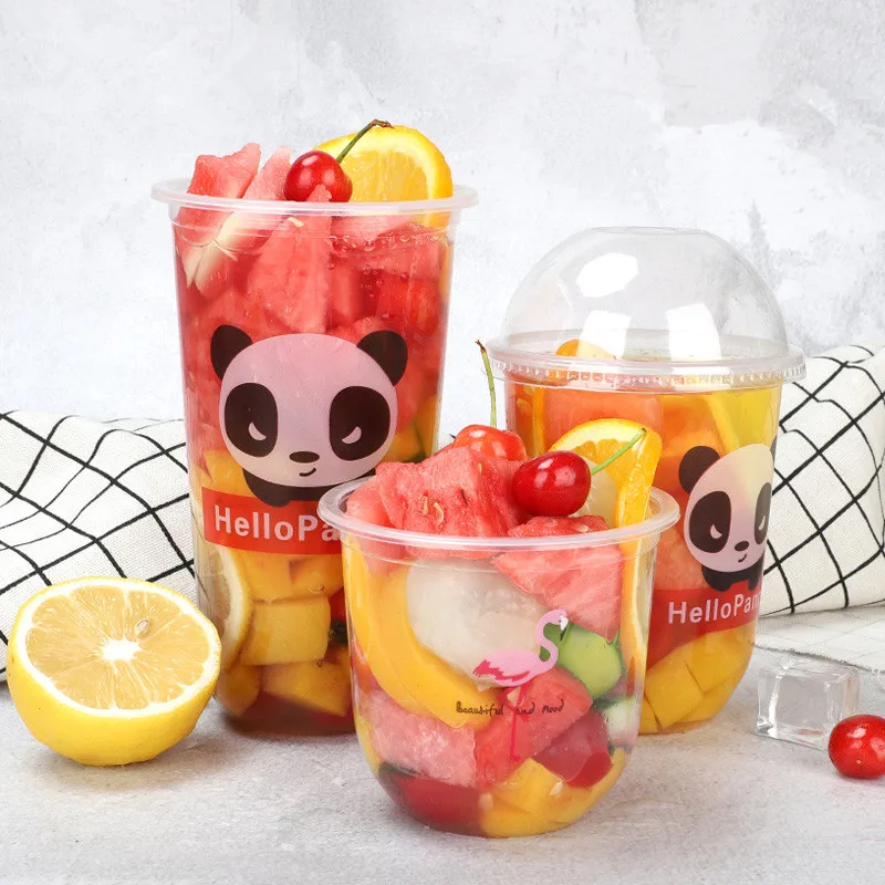 

50pcs Net red creative disposable plastic cups 360ml 500ml 700ml milk tea coffee juice cup birthday party favor drinking cups