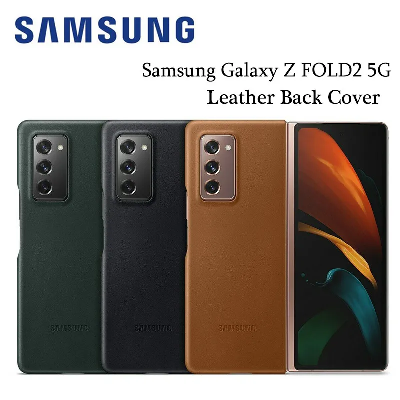 Original Samsung EF-VF916 Leather Back Cover Case Protective Shockproof Casing Comfortable Grip phone case for Galaxy Z Fold2 5G