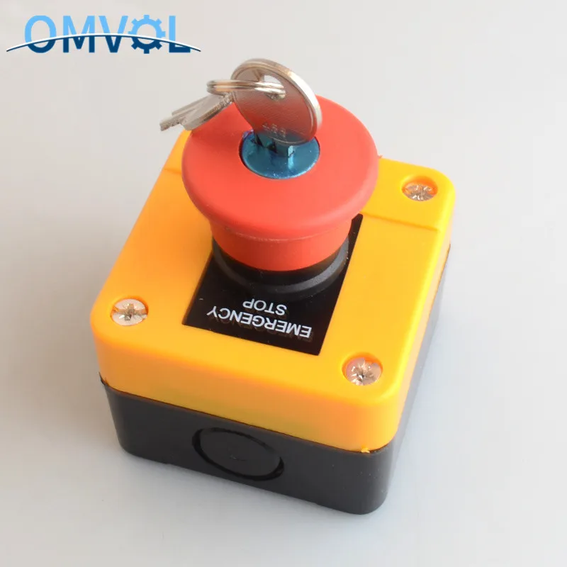 1 шт. Кнопка аварийной остановки e stop кнопка коробка ключ гриб