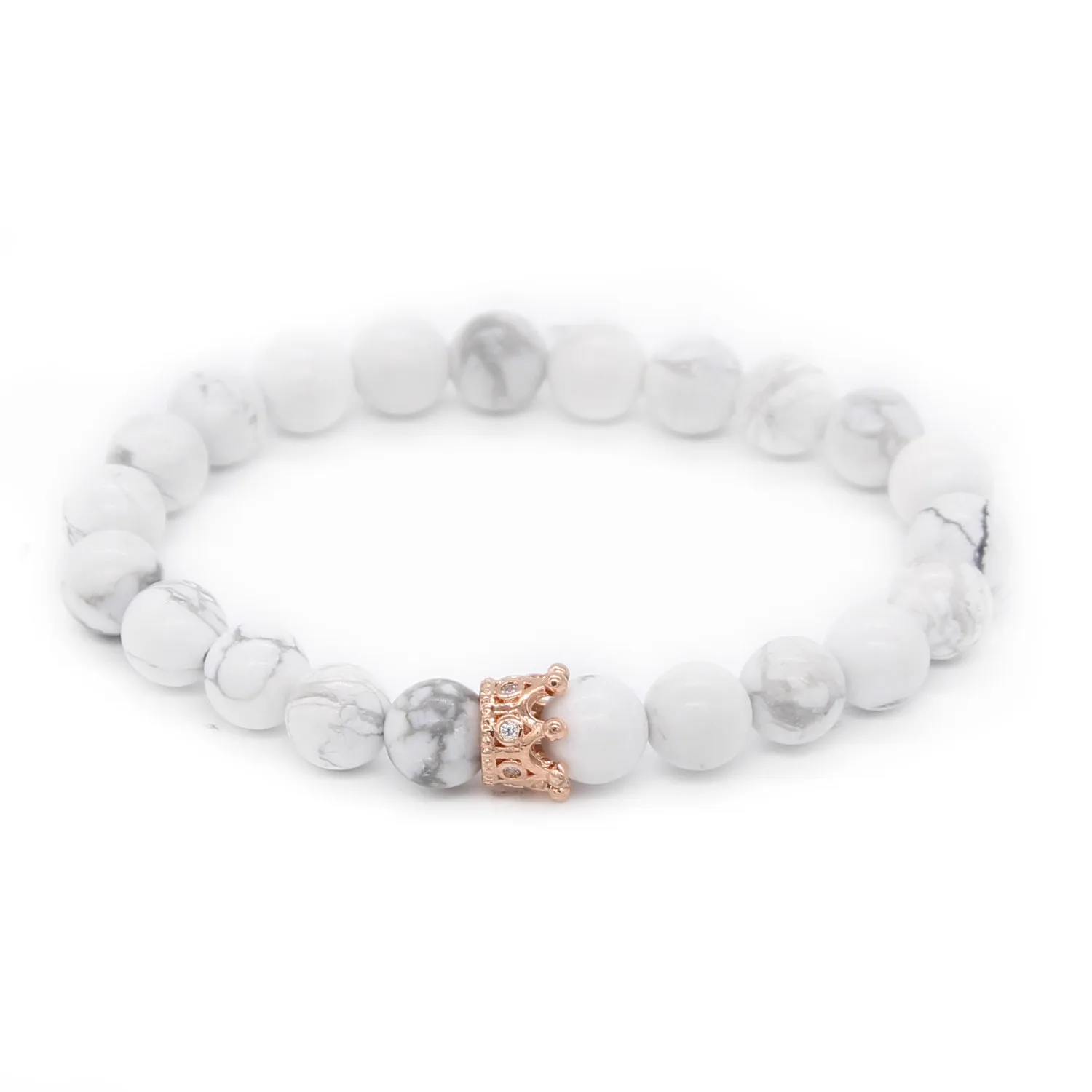 Браслеты Poahfeel его и ее 8 мм серые бусины с картой из камня Howlite браслет подвеской