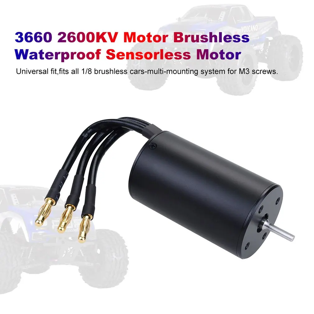Горячая 3660 бесщеточный двигатель 2600/3300KV 1200W водонепроницаемый Бесколлекторный двигатель для 1/10 RC автомобилей грузовиков запасные части Acessories