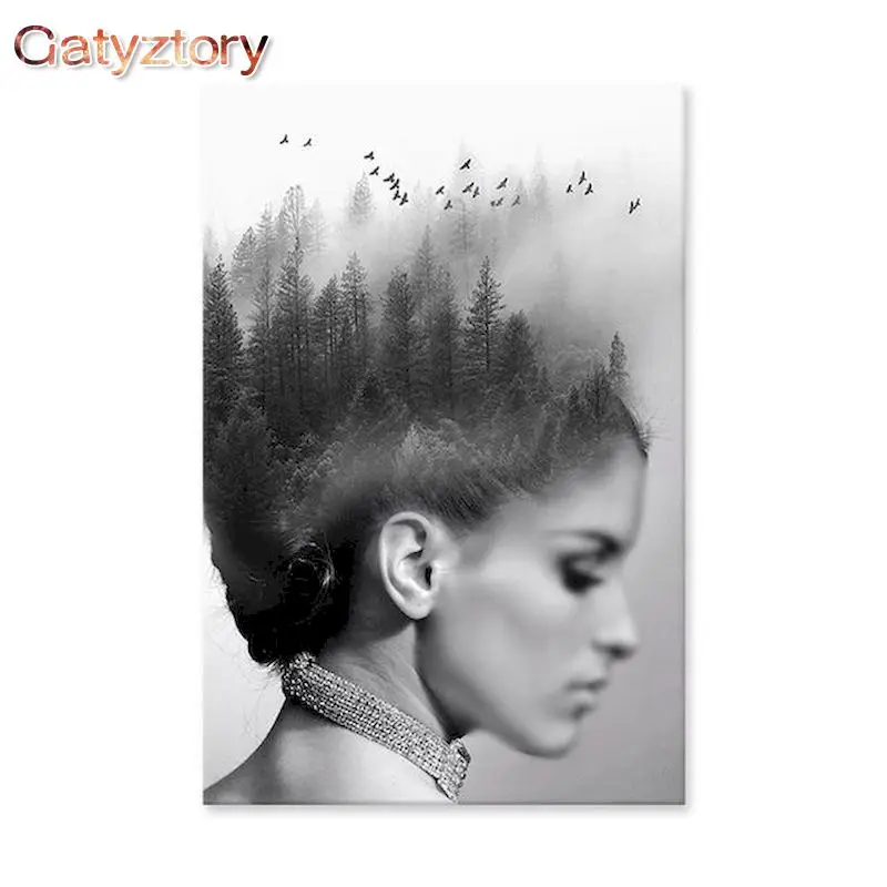 

GATYZTORY Diy Paint By Number Abstract Woman Oil Painting On Canvas Wall Pictures For Living Room Modern Handmade gift