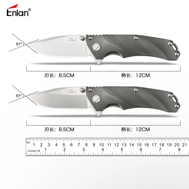 

ENLAN Folding Knife Aus-8 Blade Tactical Camping Survival Combat Pocket Knives EDC Hunting Multi Tools, TC4 Handle ,Dropshipping