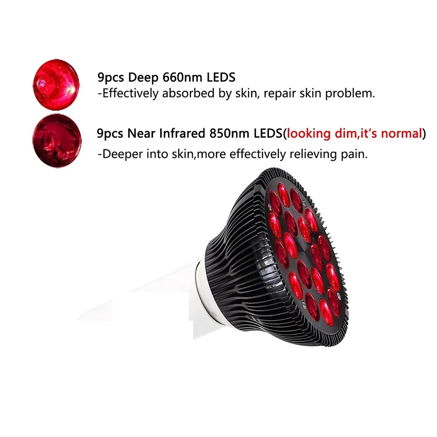 

24PCS/Lot High Power AC110V 240V 54W Infrared 850NM 660NM Repair Skin Light Par 38 Bulbs Aquarium Lamp