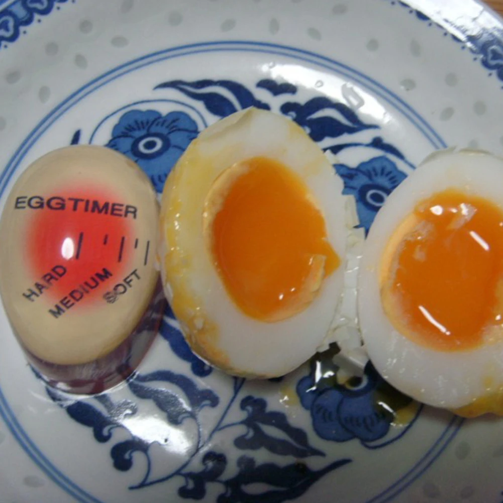 

1/2pcs Egg Timer Perfect Color Changing Timer Yummy Soft Hard Boiled Eggs Cooking Kitchen Eco-Friendly Resin Egg Red timer tools