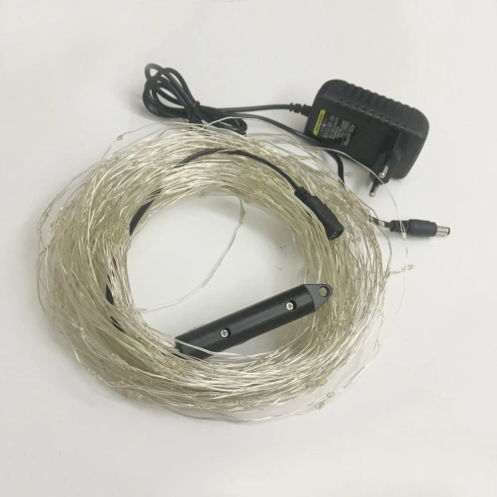 

2M 600 LED Copper wire Fairy String Lights LED Vines Branch lights for Christmas Tree Party Decor with DC 12V 2A Adapter