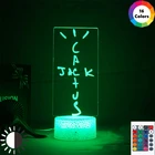 Ночник с 3D изображением кактуса, декоративная неоновая лампа для комнаты, подарок на день рождения для девочек, RGB светодиодсветодиодный настольная лампа для спальни, с изображением кактуса