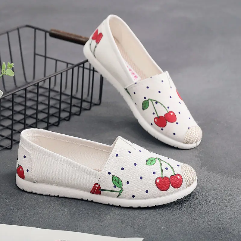 

Новинка Весна 2022, женская обувь, стильные тканевые туфли, Нескользящие, с мягкой подошвой, дышащие холщовые студенческие туфли