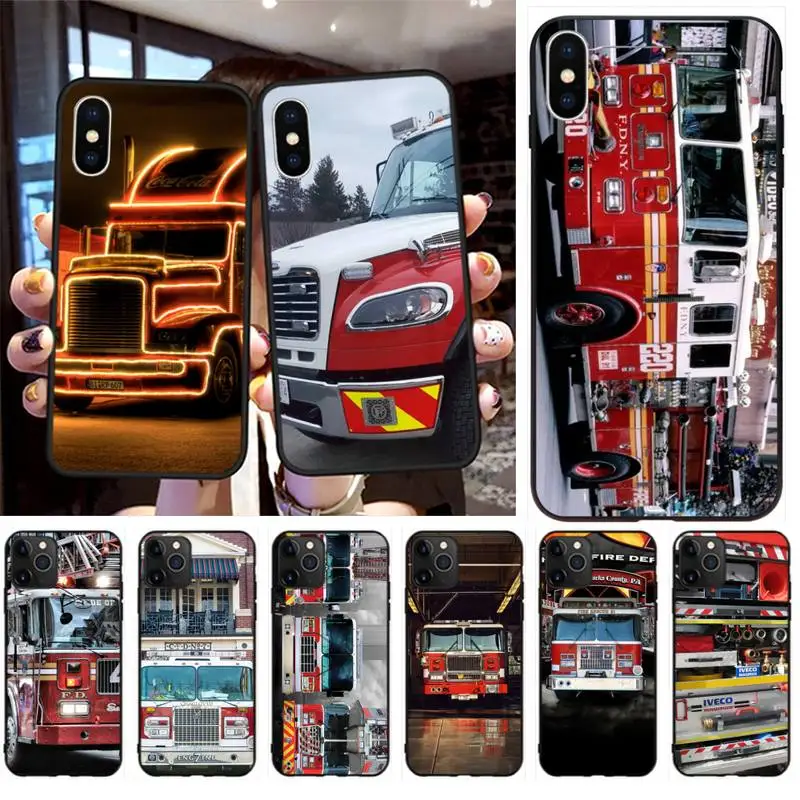 

firetrucks Pictures Fire Truck Custom Photo Soft Phone Case for iPhone 11 pro XS MAX 8 7 6 6S Plus X 5S SE 2020 XR case