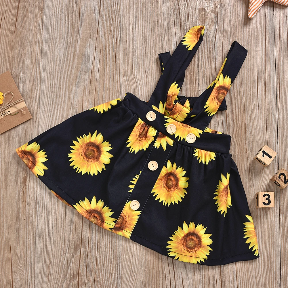 Комплект одежды для маленьких девочек 0-24 месяцев комбинезон + юбка на подтяжках с