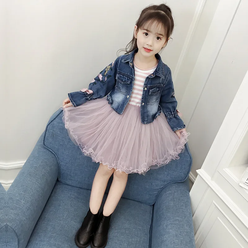 2 шт. Комплекты одежды для девочек детское платье принцессы весна-осень с