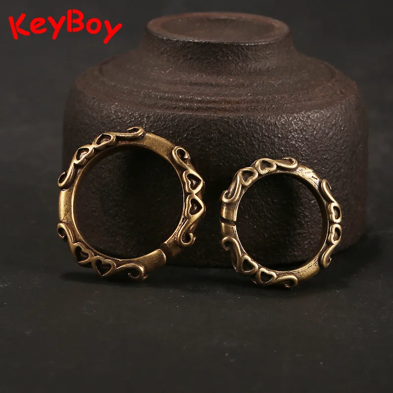 Латунный брелок для ключей ручной работы с рисунком сердца винтажное медное