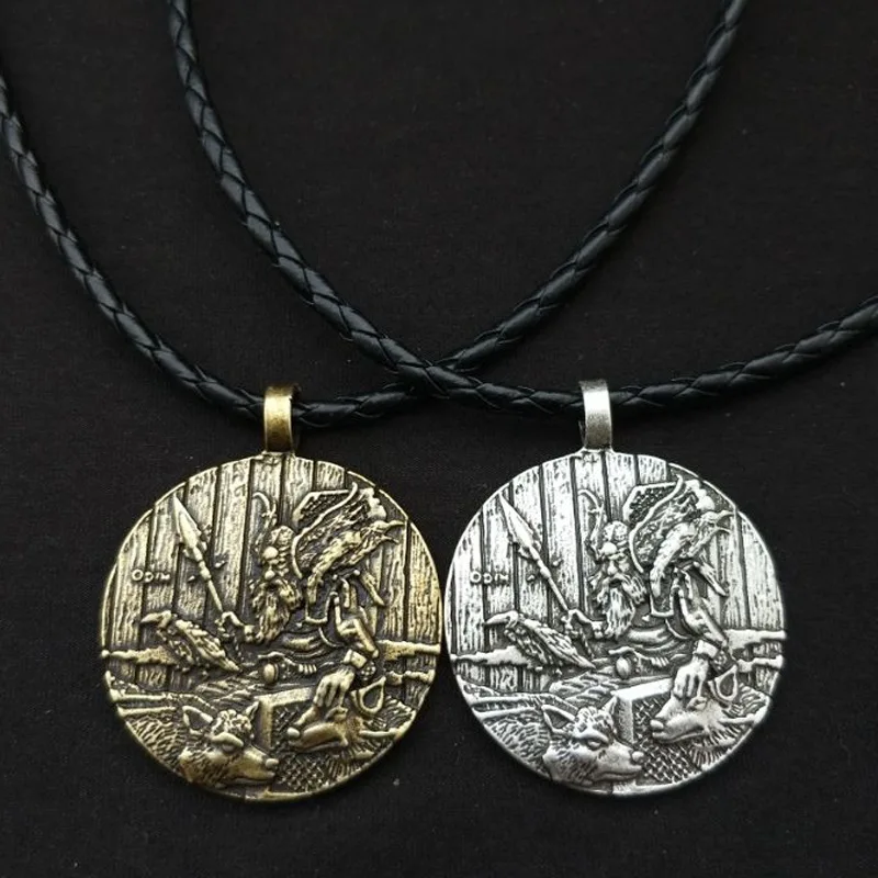 Волк и Ворон с подвеской Odin ожерелье викингов амулет талисман Jwelry для женщин