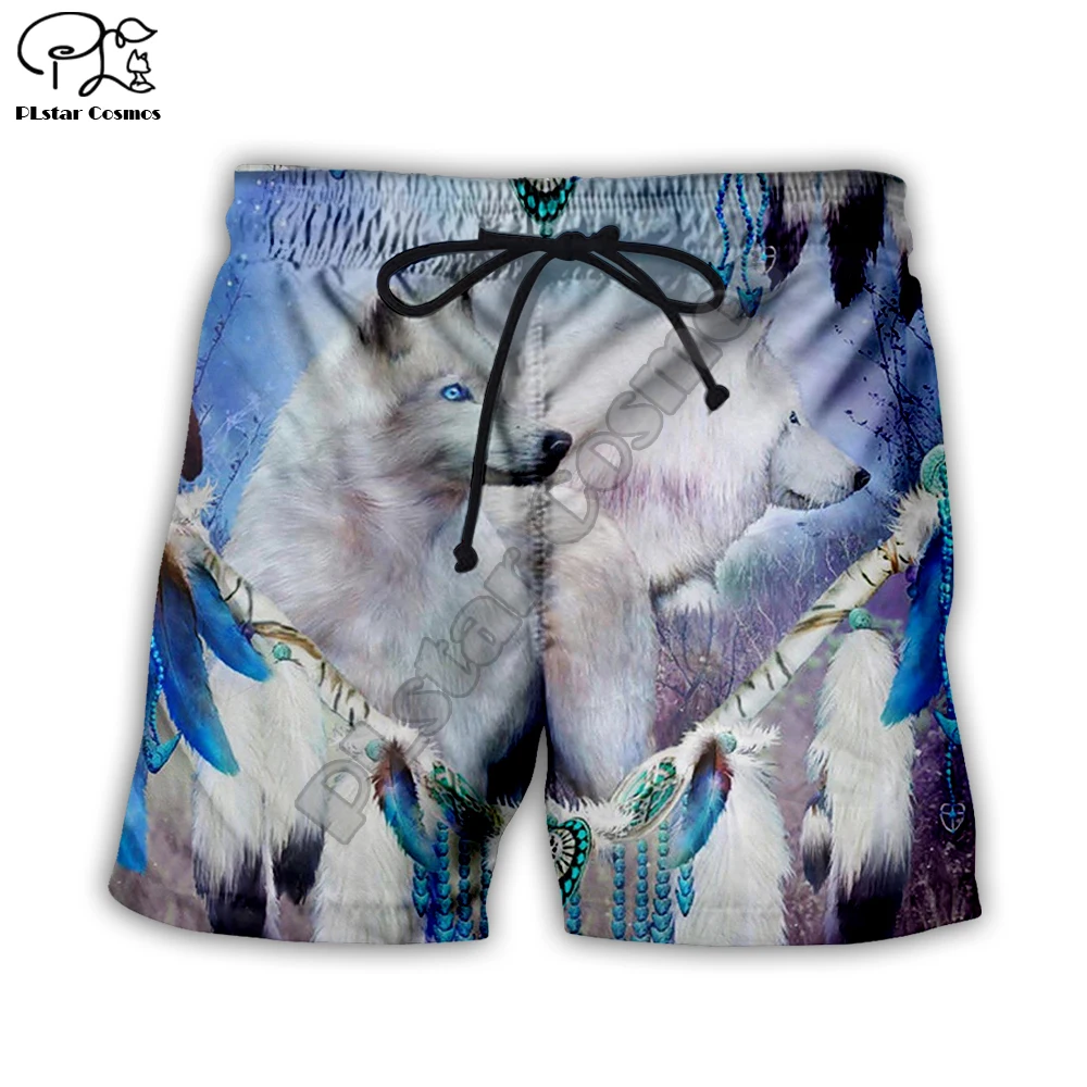 

Men Unisex Skull Native indian Wolf 3d Print Knights Templar Casual Shorts Fashion Summer Quick Dry Board Shorts streetwear 004