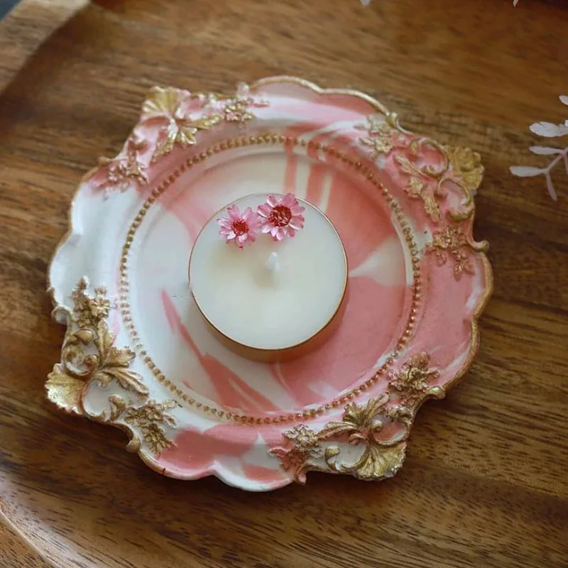 Зеркальная фоторамка в стиле ретро поднос для бетона гипсовая форма подсвечника