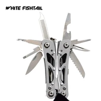 white fishtail mini multitool outdoor portable camping survival tools repair folding screwdriver stainless steel edc gear