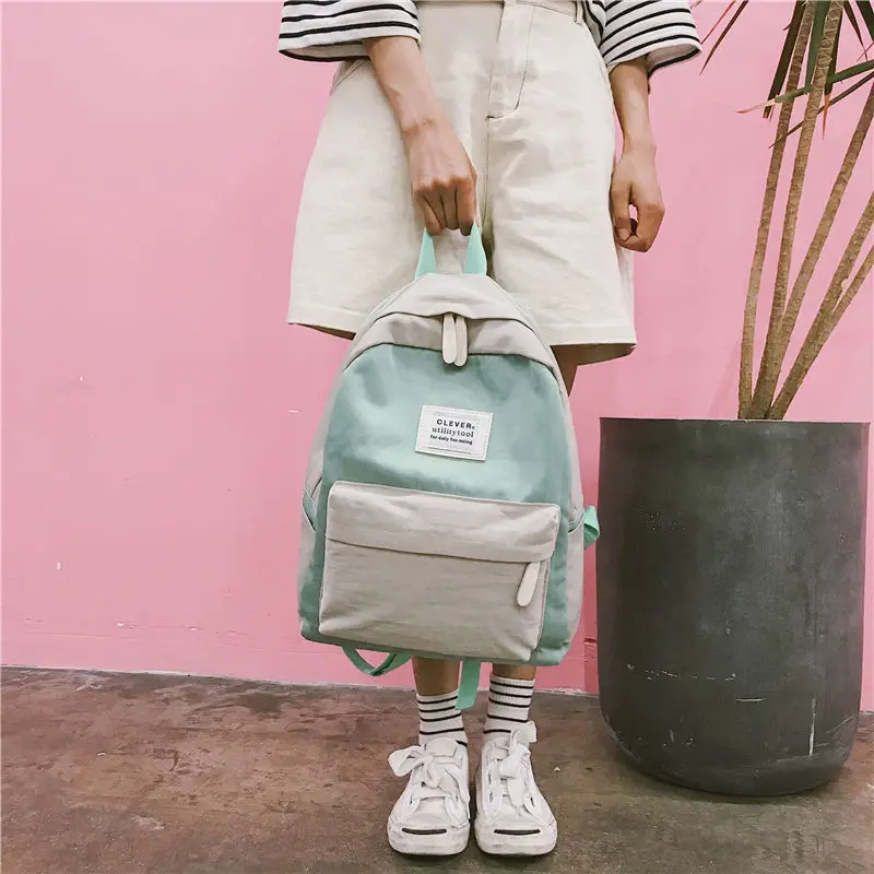 Yuansu простой водонепроницаемый холщовый рюкзак маленький Новый женский