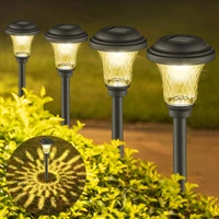 6pcs solar pathway lights led waterproof landscape stake lights auto color changing ground yard lawn lamps garden decoration