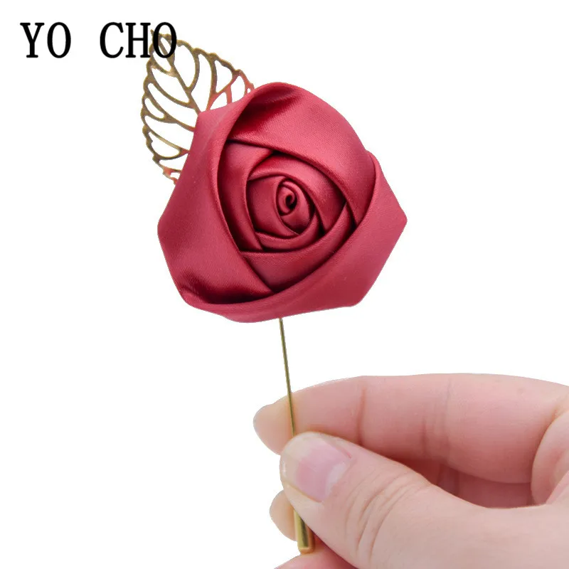 YO CHO Свадебные бутоньерки бутоньерка для мужчин корсаж брошь булавки шелковые