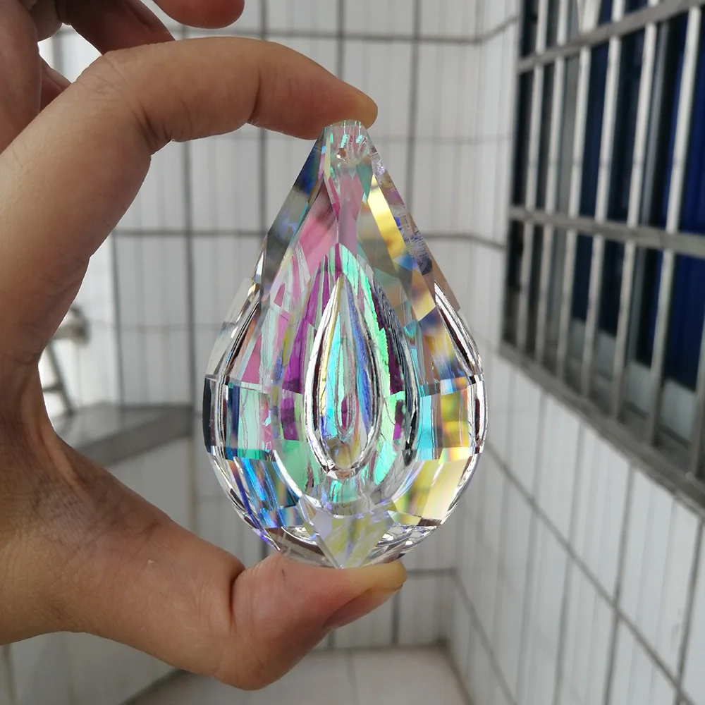 Camal 1 шт. 76 мм AB Красочные капли хрустальные призмы подвесные люстры Suncatcher