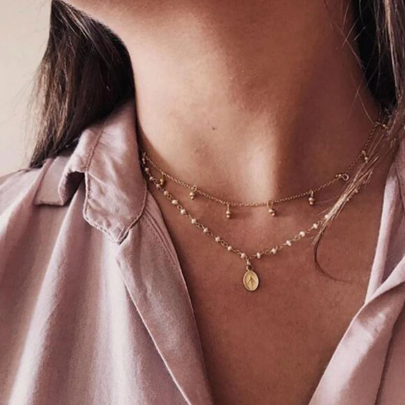 Марочные жемчужные бусы docona подвеска с Мадонной подвеской для женщин